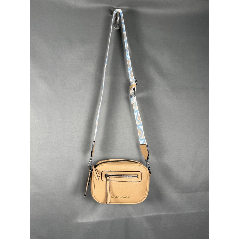 Montana West Crossbody Bag Womens Tan Vegan Leather Guitar Strap Camera Bag
